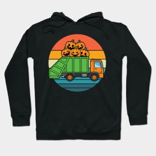 Garbage Truck Jack O Lantern Pumpkin Halloween Hoodie